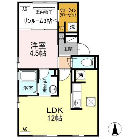 ロゼ　トレフルB棟の物件間取画像